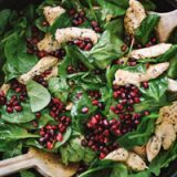 Chicken Pomegranate Salad with Baby Spinach